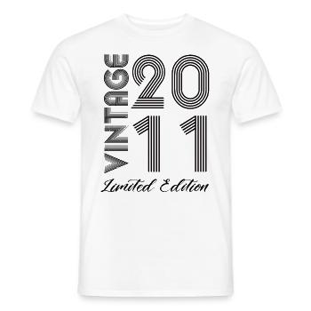 Vintage 2011 Vintage Birthday Retro Vintage - Men's T-Shirt - white - Front - AI Model Male 178 dark (178cm)