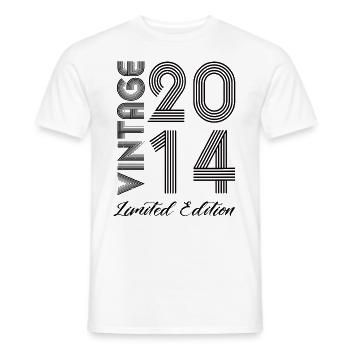 Vintage 2014 Vintage Birthday Retro Vintage - Men's T-Shirt - white - Front - AI Model Male 178 dark (178cm)