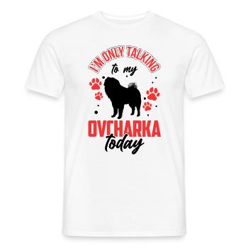 Talk only to Ovcharka Caucasian Ovcharka - Men's T-Shirt - white - Front - AI Model Male 178 dark (178cm)