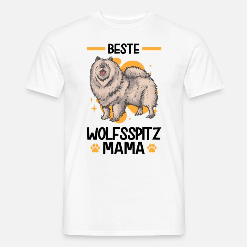 Wolfsspitz Mama deutscher Spitz Keeshond - Männer T-Shirt - Weiß