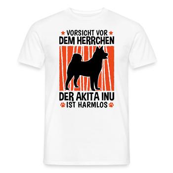Vorsicht vor dem Herrchen Akita Inu - Männer T-Shirt - Weiß - Vorne - AI Model Male 178 dark (178cm)