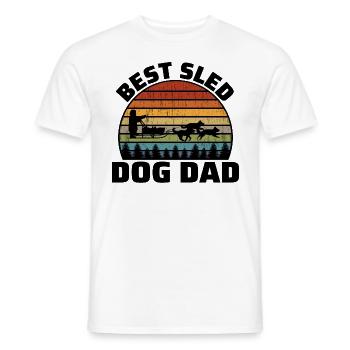 Husky Schlitten Schlitten Hunderennen Alaskan Racers Vater - Männer T-Shirt - Weiß - Vorne - AI Model Male 178 dark (178cm)
