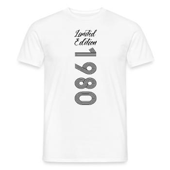 Édition limitée 1980 - T-shirt homme - blanc - Devant - AI Model Male 178 dark (178cm)