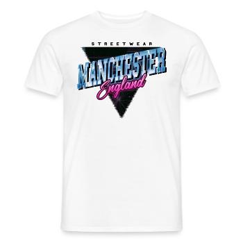 Manchester England UK Stadt Skyline Vintage Retro - Männer T-Shirt - Weiß - Vorne - AI Model Male 178 dark (178cm)