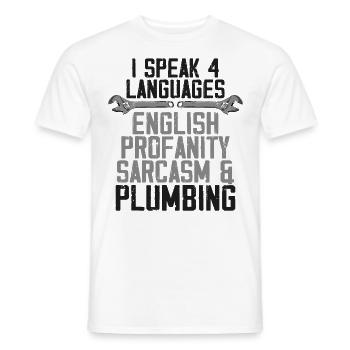 Plomberie Plombier Vintage Je parle 4 - T-shirt homme - blanc - Devant - AI Model Male 178 dark (178cm)