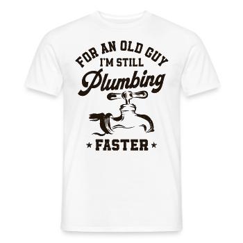 Plumbing Plumber Grandpa Retired - Men's T-Shirt - white - Front - AI Model Male 178 dark (178cm)