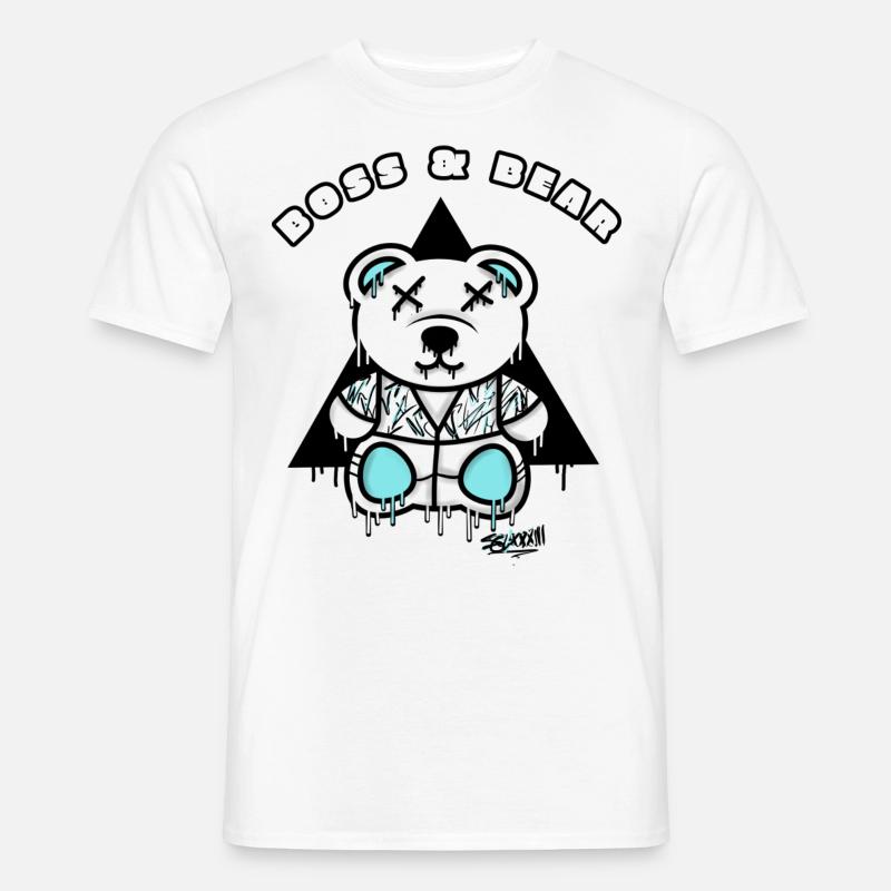 Bär und Boss - Männer T-Shirt - Weiß