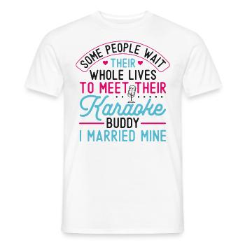 Chanteur de karaoké Mari Femme - T-shirt homme - blanc - Devant - AI Model Male 178 dark (178cm)