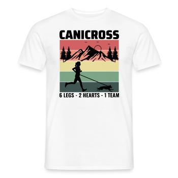 Canicross Trail Running Dog Sport Outdoor Hobby - Men's T-Shirt - white - Front - AI Model Male 178 dark (178cm)