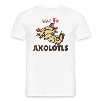 Axolotl cute animals kawaii anime save the axolotl - Men's T-Shirt - white - Front - AI Model Male 178 dark (178cm)