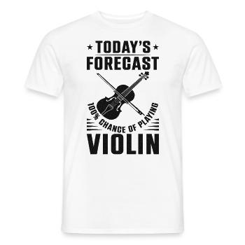 Violin Violinist Today's Forecast - Männer T-Shirt - Weiß - Vorne - AI Model Male 178 dark (178cm)
