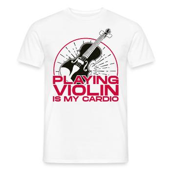 Violin Violinist Playing Violin Is - Men's T-Shirt - white - Front - AI Model Male 178 dark (178cm)
