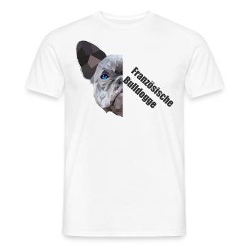 Französische Bulldogge - Low Poly Art. - Männer T-Shirt - Weiß - Vorne - AI Model Male 178 dark (178cm)