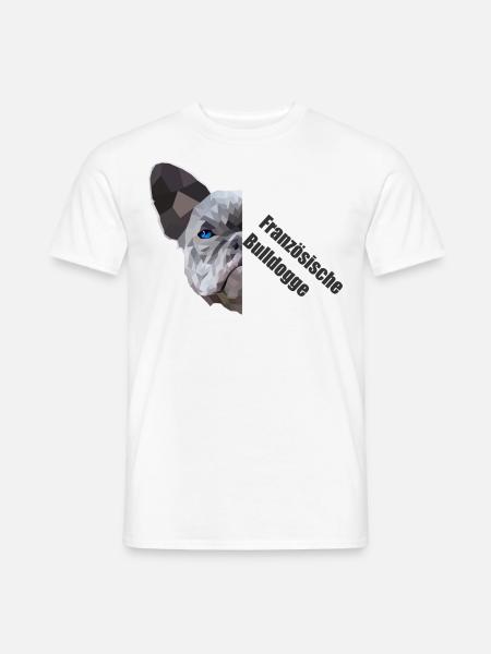 Französische Bulldogge - Low Poly Art. - Männer T-Shirt - Weiß