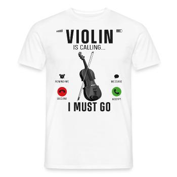 Violon Violoniste Affichage de téléphone - T-shirt homme - blanc - Devant - AI Model Male 178 dark (178cm)