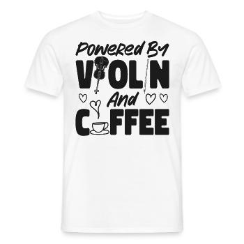 Violin Violinist Coffee Powered By - Männer T-Shirt - Weiß - Vorne - AI Model Male 178 dark (178cm)