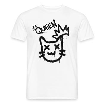 Cool Cheeky Graffiti Cat Maine Coon Persan - T-shirt homme - blanc - Devant - AI Model Male 178 dark (178cm)