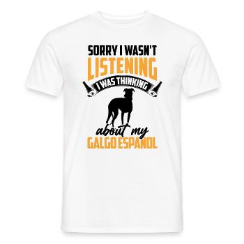 Pensé à mon Galgo Espanol Galgo Espanol - T-shirt homme - blanc - Devant - AI Model Male 178 dark (178cm)