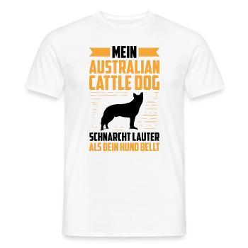 Australian Cattle Dog schnarcht laut Treibhund - Männer T-Shirt - Weiß - Vorne - AI Model Male 178 dark (178cm)