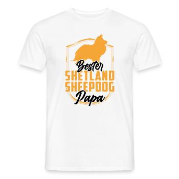 Shetland Sheepdog Papa britischer Sheepdog - Männer T-Shirt - Weiß - Vorne - AI Model Male 178 dark (178cm)