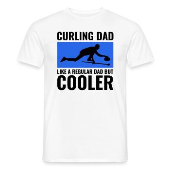 Curling Sweeping Winter Ice Sport Dad Fathers Day - Men's T-Shirt - white - Front - AI Model Male 178 dark (178cm)