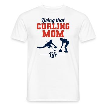 Curling Maman Hiver Sport de glace Curler Journée des mères - T-shirt homme - blanc - Devant - AI Model Male 178 dark (178cm)