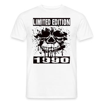 Édition limitée 1990 - T-shirt homme - blanc - Devant - AI Model Male 178 dark (178cm)