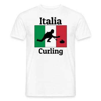 Drapeau italien Équipe de curling Sports de glace d’hiver Italia - T-shirt homme - blanc - Devant - AI Model Male 178 dark (178cm)