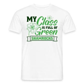 Ma classe est pleine de trèfles verts St Paddy’s Day - T-shirt homme - blanc - Devant - AI Model Male 178 dark (178cm)