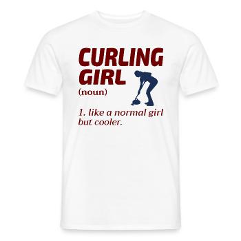 Curling Fille Sweeping Fan Winter Ice Sport Curler - T-shirt homme - blanc - Devant - AI Model Male 178 dark (178cm)