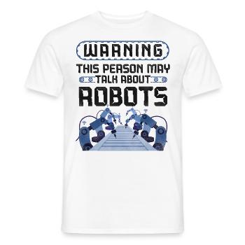 Avertissement de l’ingénieur robotique robotique - T-shirt homme - blanc - Devant - AI Model Male 178 dark (178cm)