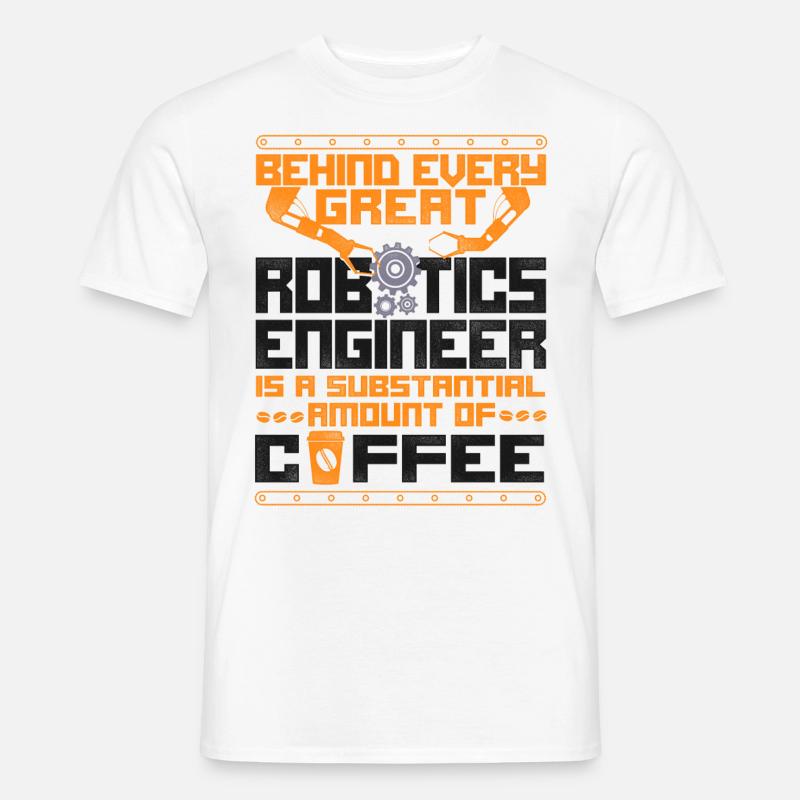 Robot Robotics Engineer Coffee - Männer T-Shirt - Weiß