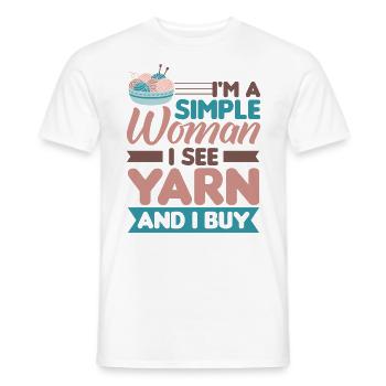 Handmade knitting funny knitting saying - Men's T-Shirt - white - Front - AI Model Male 178 dark (178cm)