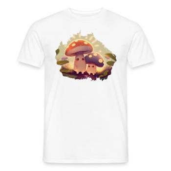 Kawaii Mushrooms Cottagecore Vintage for Mushroom Lovers - Men's T-Shirt - white - Front - AI Model Male 178 dark (178cm)