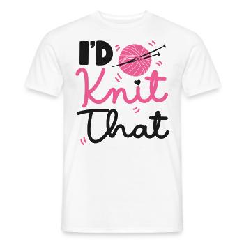 Knitting Knitter Pun I'd Knit That - Men's T-Shirt - white - Front - AI Model Male 178 dark (178cm)