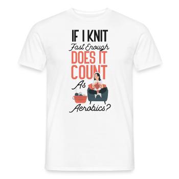 Tricoter si je tricote vite - T-shirt homme - blanc - Devant - AI Model Male 178 dark (178cm)