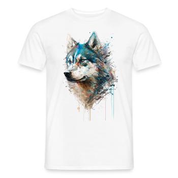 Husky sibérien 01 - T-shirt homme - blanc - Devant - AI Model Male 178 dark (178cm)