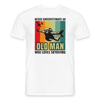Old Man Parachute Parachute Parachute Parachute Parachutiste Parachutiste - T-shirt homme - blanc - Devant - AI Model Male 178 dark (178cm)