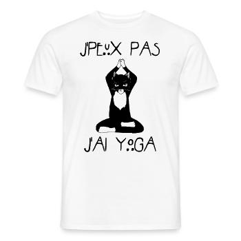Je Peux Pas J'ai Yoga Cool Spiritualité Méditation - T-shirt homme - blanc - Devant - AI Model Male 178 dark (178cm)