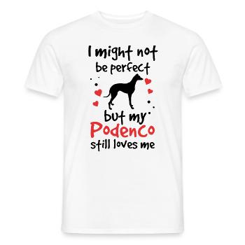 Podenco n’est pas parfait Podenco espagnol - T-shirt homme - blanc - Devant - AI Model Male 178 dark (178cm)