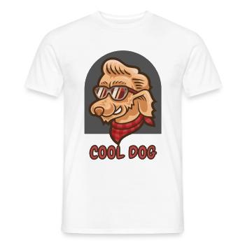 Chien cool - T-shirt homme - blanc - Devant - AI Model Male 178 dark (178cm)