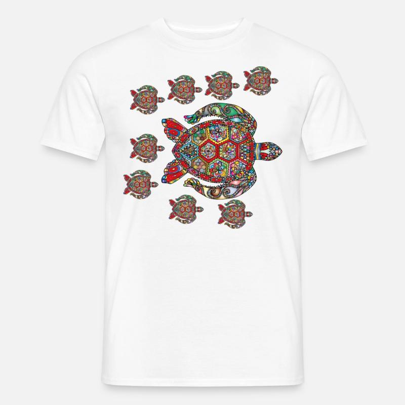Multicolored turtle - Men’s T-shirt - white