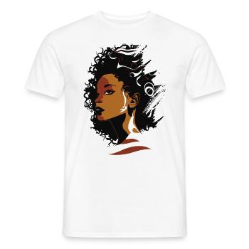 Juneteenth Melanin Queen - Beautiful Afro Woman - Men's T-Shirt - white - Front - AI Model Male 178 dark (178cm)