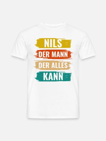 Nils Der Mann Der Alles Kann Vorname Nils - Männer T-Shirt - Weiß