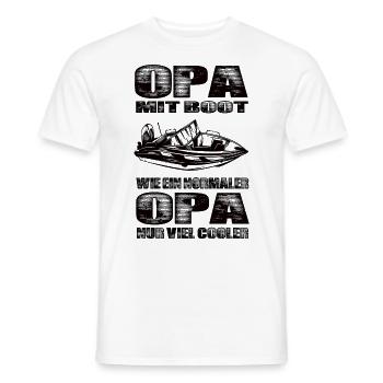 Opa Mit Boot Wie Ein Normaler Opa Nur Cooler - Männer T-Shirt - Weiß - Vorne - AI Model Male 178 dark (178cm)