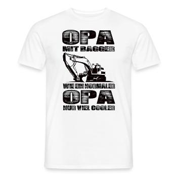Opa Mit Bagger Wie Ein Normaler Opa Nur Cooler - Männer T-Shirt - Weiß - Vorne - AI Model Male 178 dark (178cm)