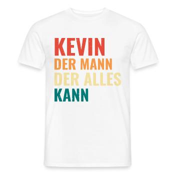 Kevin Der Mann Der Alles Kann Vorname Kevin - Männer T-Shirt - Weiß - Vorne - AI Model Male 178 dark (178cm)