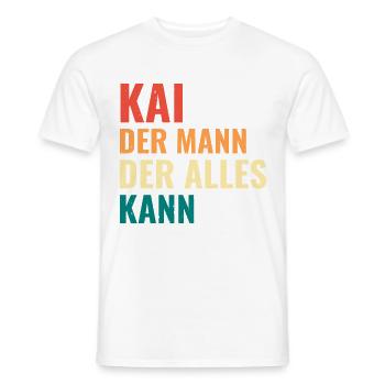 Kai Der Mann Der Alles Kann Vorname Kai - Männer T-Shirt - Weiß - Vorne - AI Model Male 178 dark (178cm)