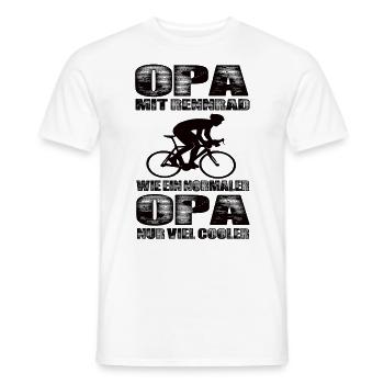 Opa Mit Rennrad Wie Ein Normaler Opa Nur Cooler - Männer T-Shirt - Weiß - Vorne - AI Model Male 178 dark (178cm)