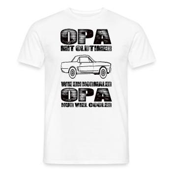Opa Mit Oldtimer Wie Ein Normaler Opa Nur Cooler - Männer T-Shirt - Weiß - Vorne - AI Model Male 178 dark (178cm)